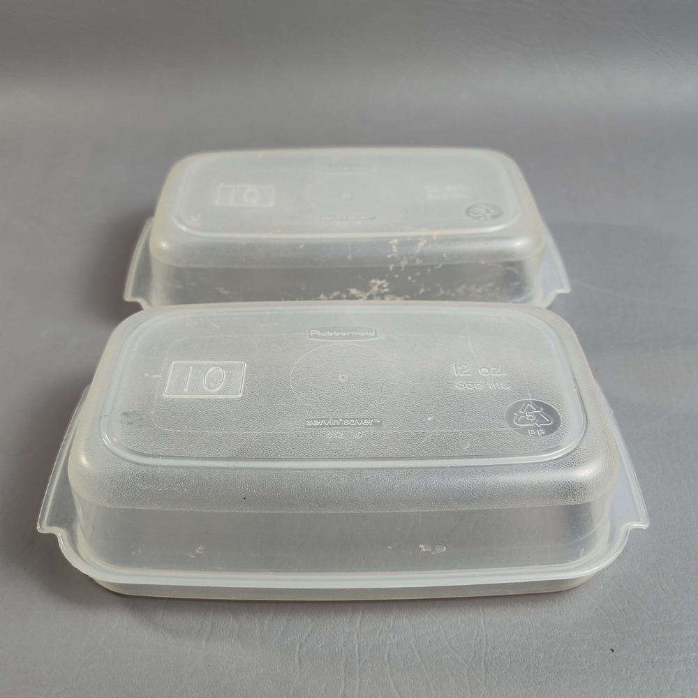 Rubbermaid Servin Saver Lot Of 3- (2) #10 12 Oz & #10 17 Cup Almond Rectangle - Picture 15 of 16